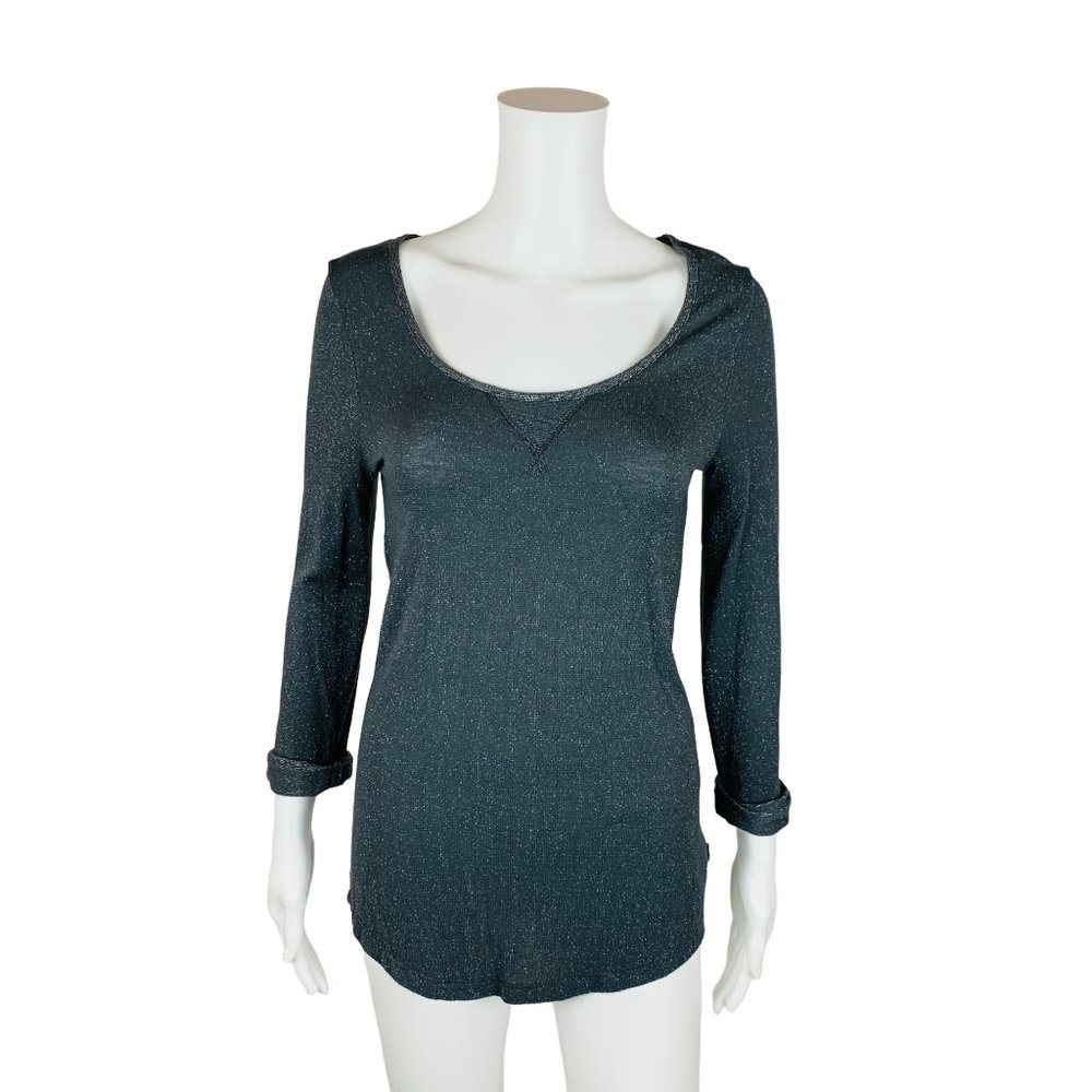 Gilligan Sleepwear Sleep Shirt Women's Small Gray Silver Metallic